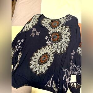 Desigual, like new, rayon blend, elastic waist, drop sleeves
